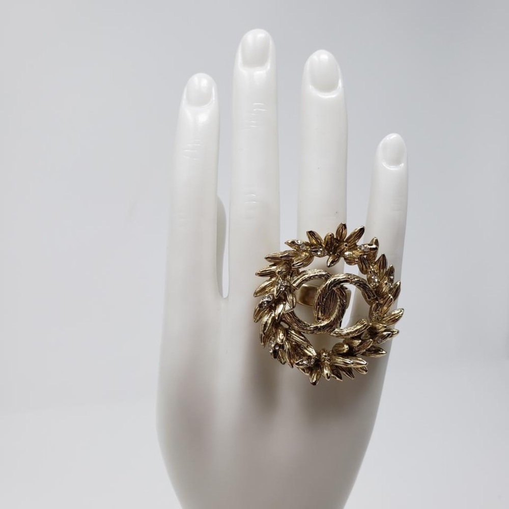 Chanel vintage CC gold & crystal ring - Picture 3 of 7